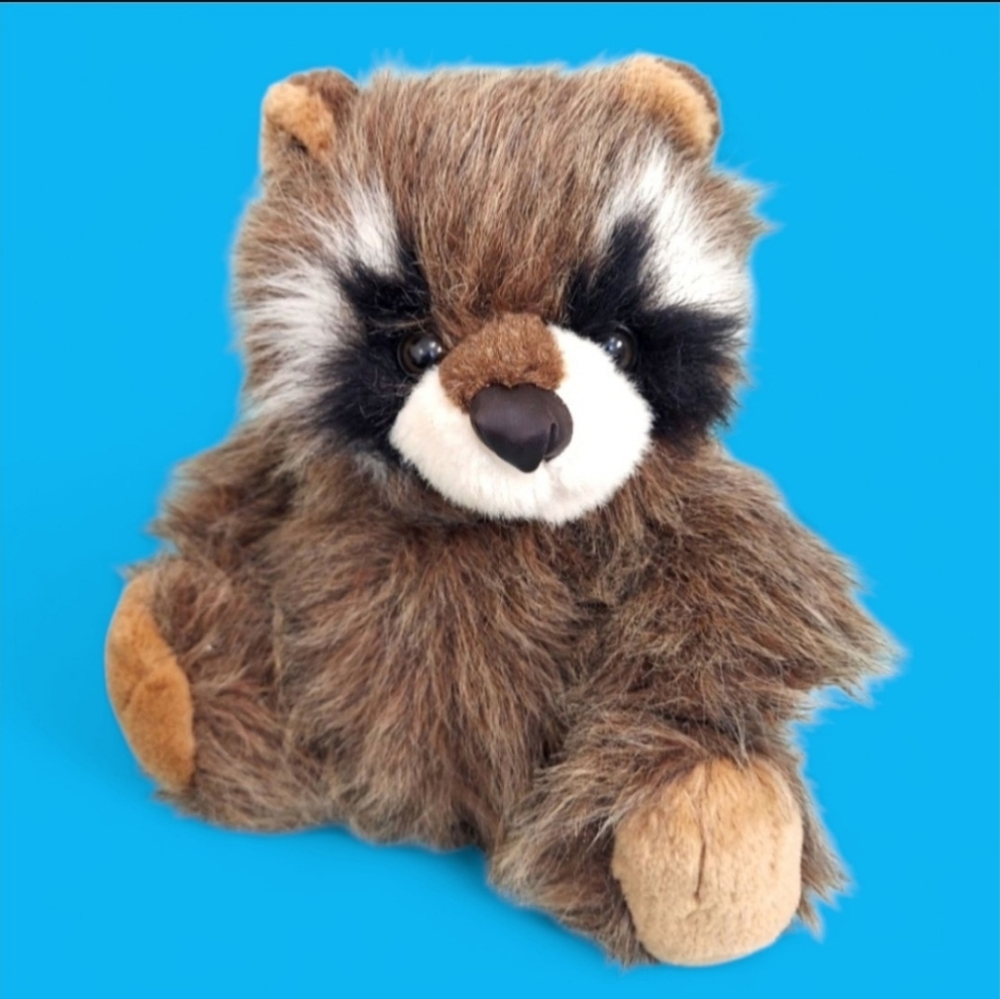 Vintage America Wego 1968 Raccoon Plush Stuffed Animal 12"
